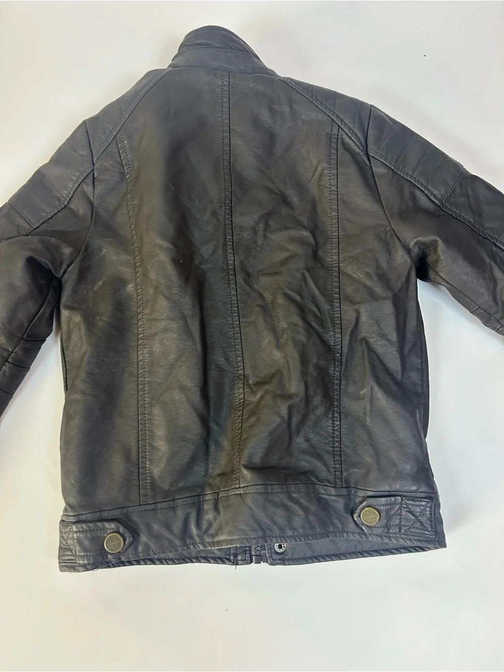 Urban Republic Boys Size 8 Black Faux Leather Moto Jacket Sherpa Lined NWT